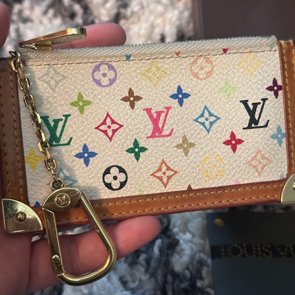 Louis Vuitton Monogram Multicolore Key Pouch in White with Multicolor Logo - Picture 10 of 15